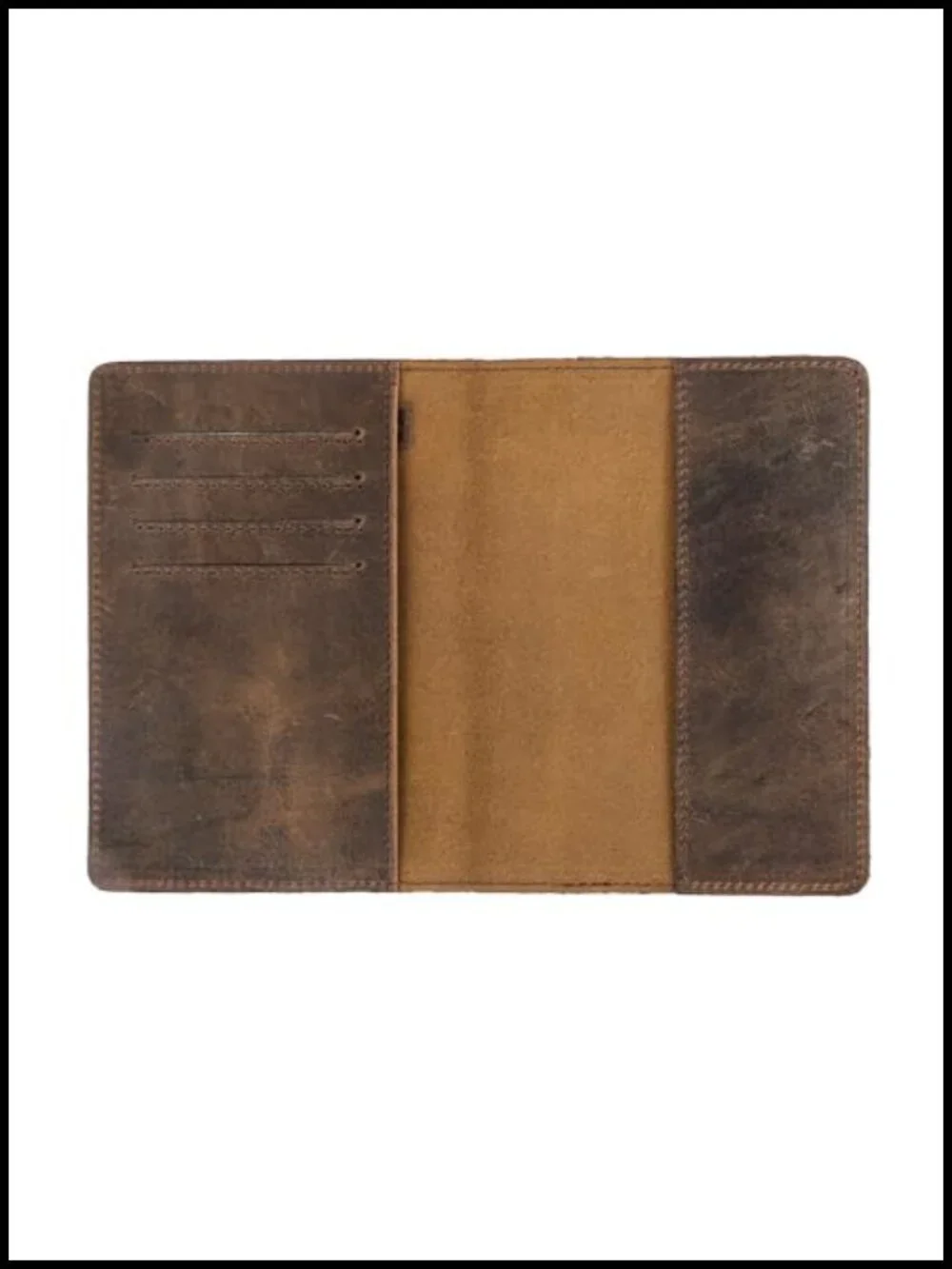 Genuine Crazy Horse Leather RFID Blocking Passport Holder Travel Wallet